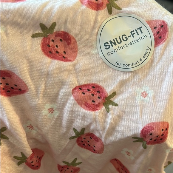 Pink and Red Strawberry Print Pajama Set - Picture 4 of 4